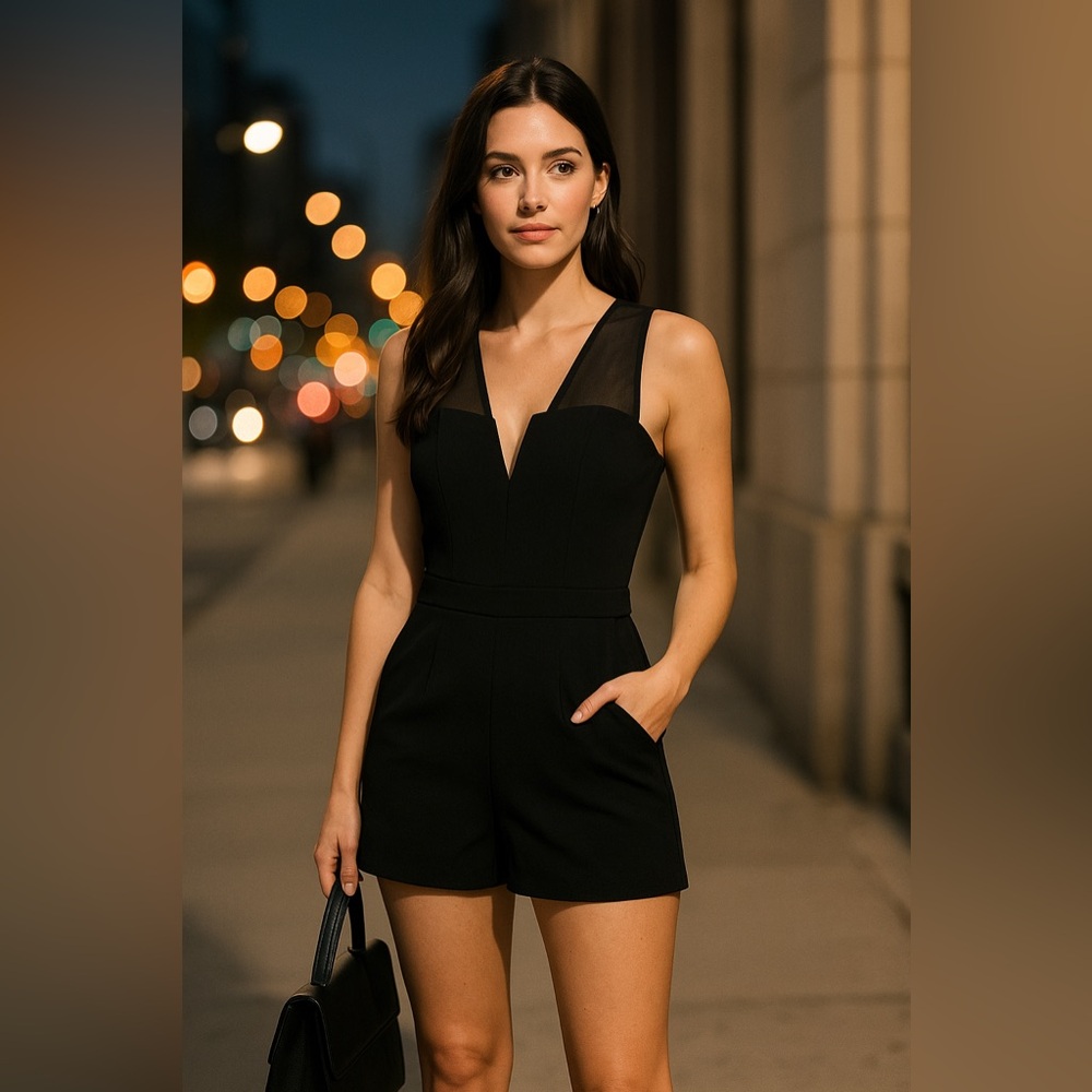 BCBGeneration Black Mesh Inset Romper – Size 2
B031